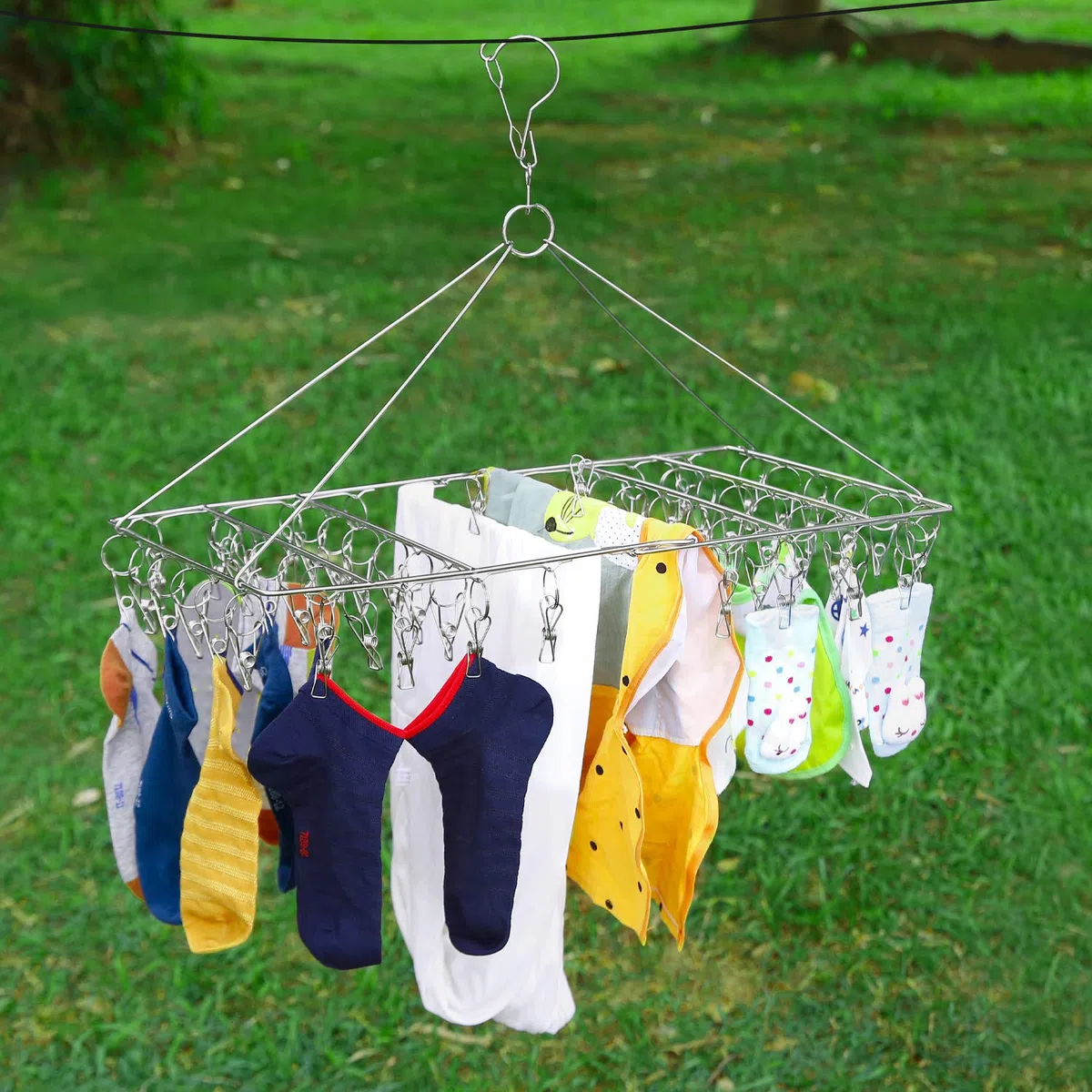 Trockner für Unterwäsche, Dessous, Babykleidung, Socken und kleine Wäschestücke, Edelstahl, drehbar