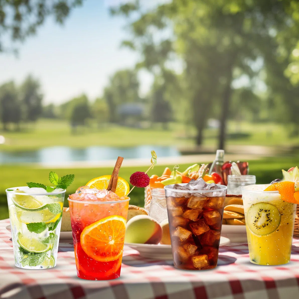 Herboom 50Stück Plastikbecher, Wiederverwendbare 360ml Mattierte Plastikbecher, Partybecher Set für Getränkepartys, Geburtstag, Hochzeit, Weihnachten