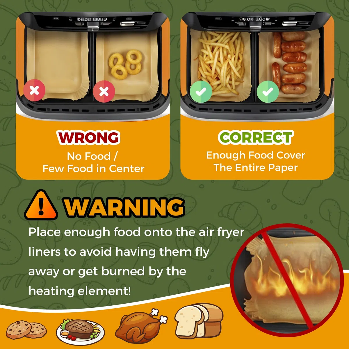 Pietuley 225 Stück Backpapier für Heißluftfritteuse Ninja Foodi Flexdrawer AF500EU 10,4L, Hot Air Fryer Accessories für Cosori Dual Blaze Twinfry 10L, Ninja Heißluftfritteuse AF500EU Zubehör 10,4L