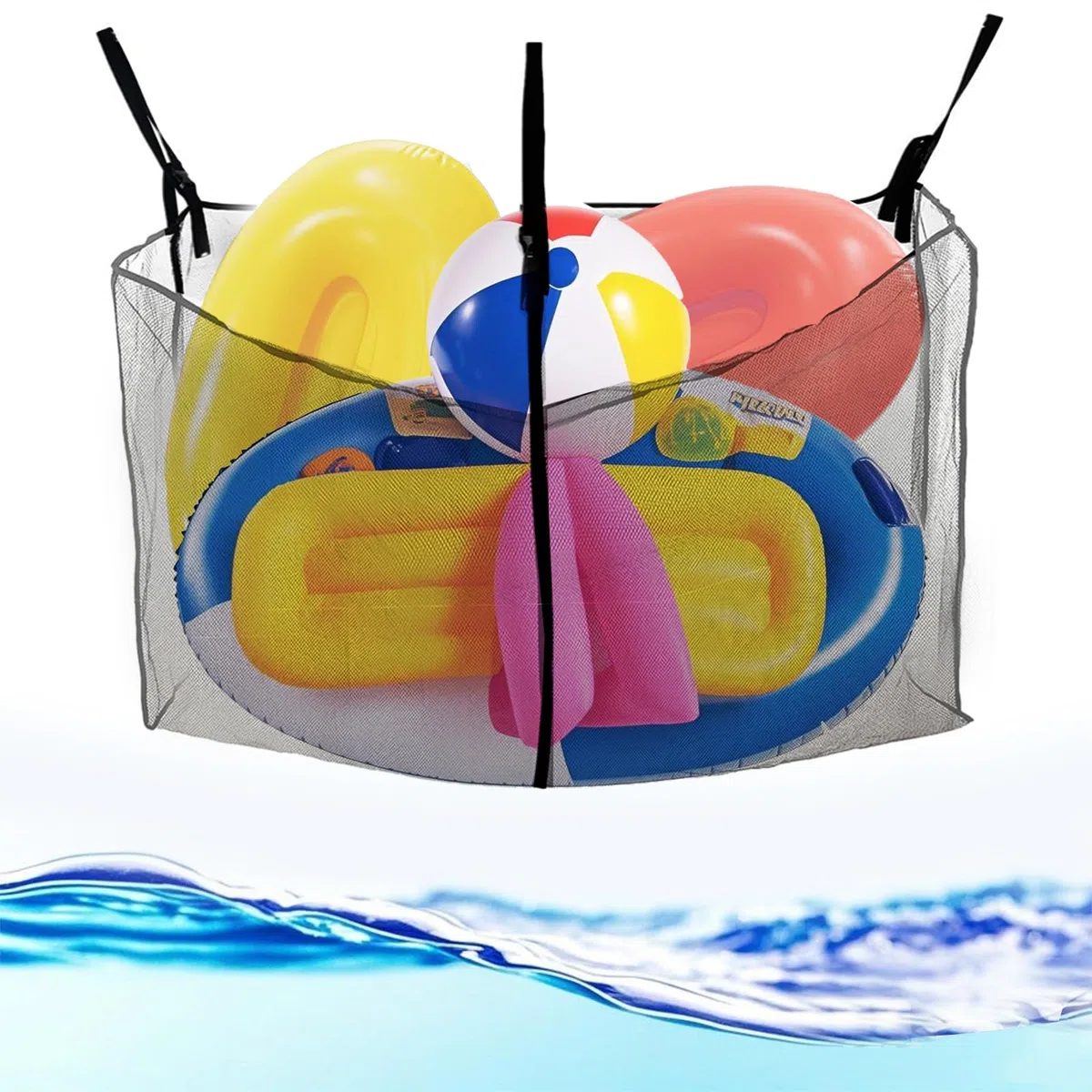 Pool Aufbewahrungsnetz,Mesh Pool Spielzeugaufbewahrung,Pool Float Aufbewahrungs Organizer,Kapazität Pool Spielzeug Aufbewahrung,Hängendes Pool Aufbewahrungs Organisator,Für Zaun, Deck,Garage,Terrasse