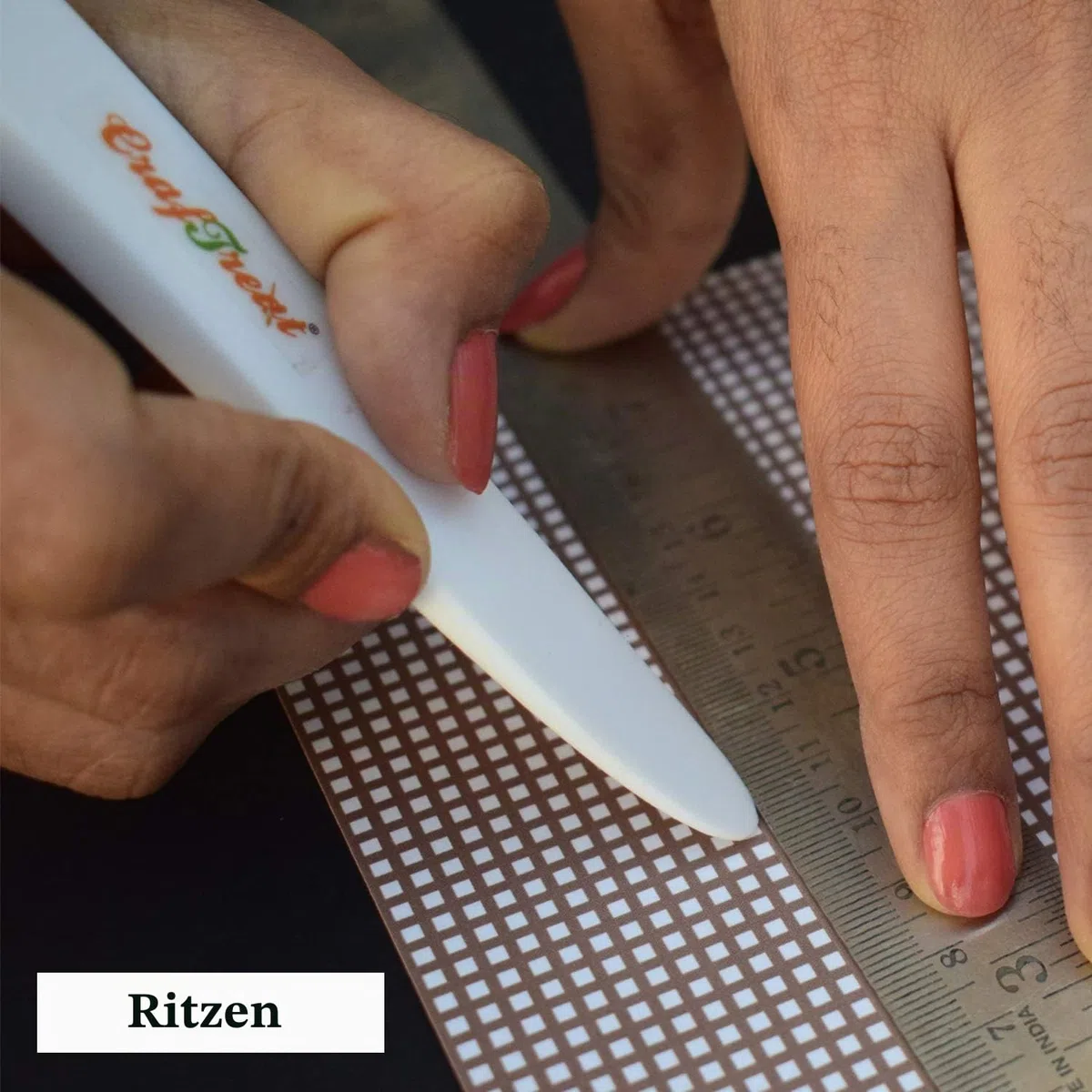 CrafTreat Teflon Falzbein aus knochen - Heber Falzbein - falzbein für papier - Ideal als Falz-, Rill- und Knickhilfe für Papiere, Bastelbuch