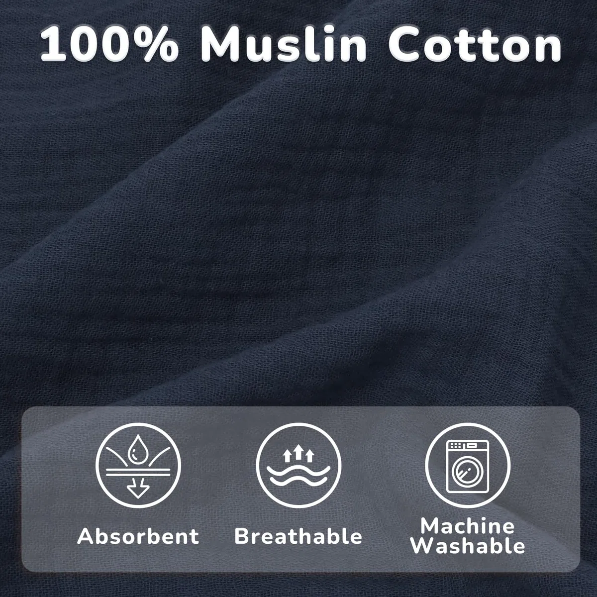 Badeponcho Kinder, Handtuch Poncho aus 100% Musselin Baumwolle, Poncho Handtuch mit Kapuze Waschbar, Badehandtuch für Baden Schwimmbad Strand Baby Jungen Mädchen Kleinkind (Navy Blau)