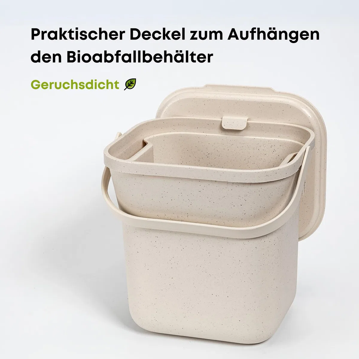 Urbalive Design Biomülleimer Küche 8L mit herausnehmbarem Sieb - Komposteimer Küche mit Deckel - Kleiner Mülleimer für alltäglichen Biomüll - Spülmaschinenfest, mit Kaffeesatz-Beimischung hergestellt
