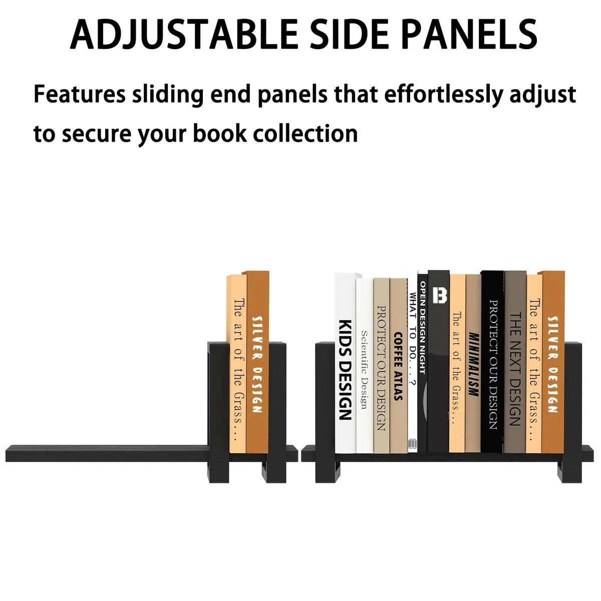 Verstellbares Desktop-Bücherregal Tischregale, Holz Regal ständer Aufbewahrungsorganisator, Erweiterbar Display Regal Rack,Schreibtischregal für Home Office Schule (Schwarz)