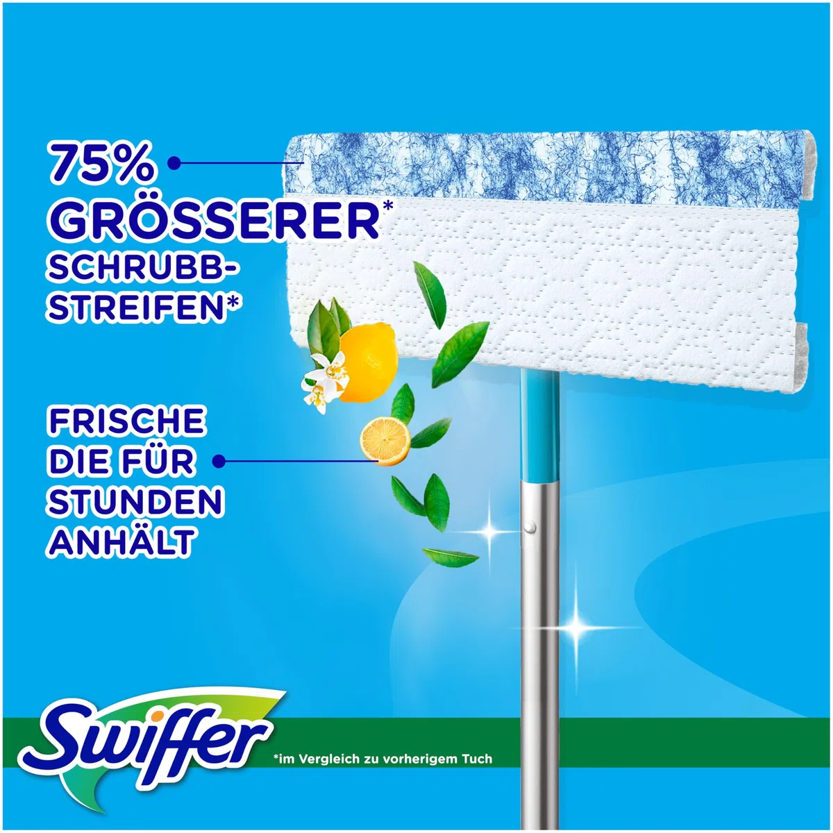 Swiffer Bodenwischer Dry & Wet Starter-Set, 1 Stab, 16 Trockene, 8 Feuchte Bodentücher, Für Eine Schnelle & Einfache Reinigung von Hartböden