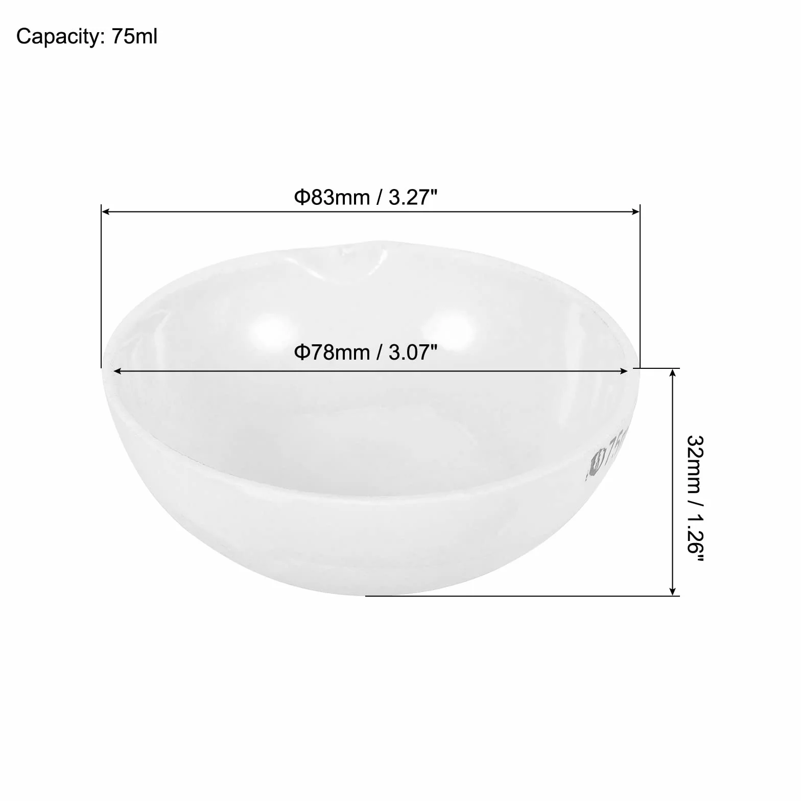 PATIKIL 75ml Porzellantiegel Schüssel, 2 Pack Keramik Verdampfungsschale Cup Topf für Schmelzen Casting Refining