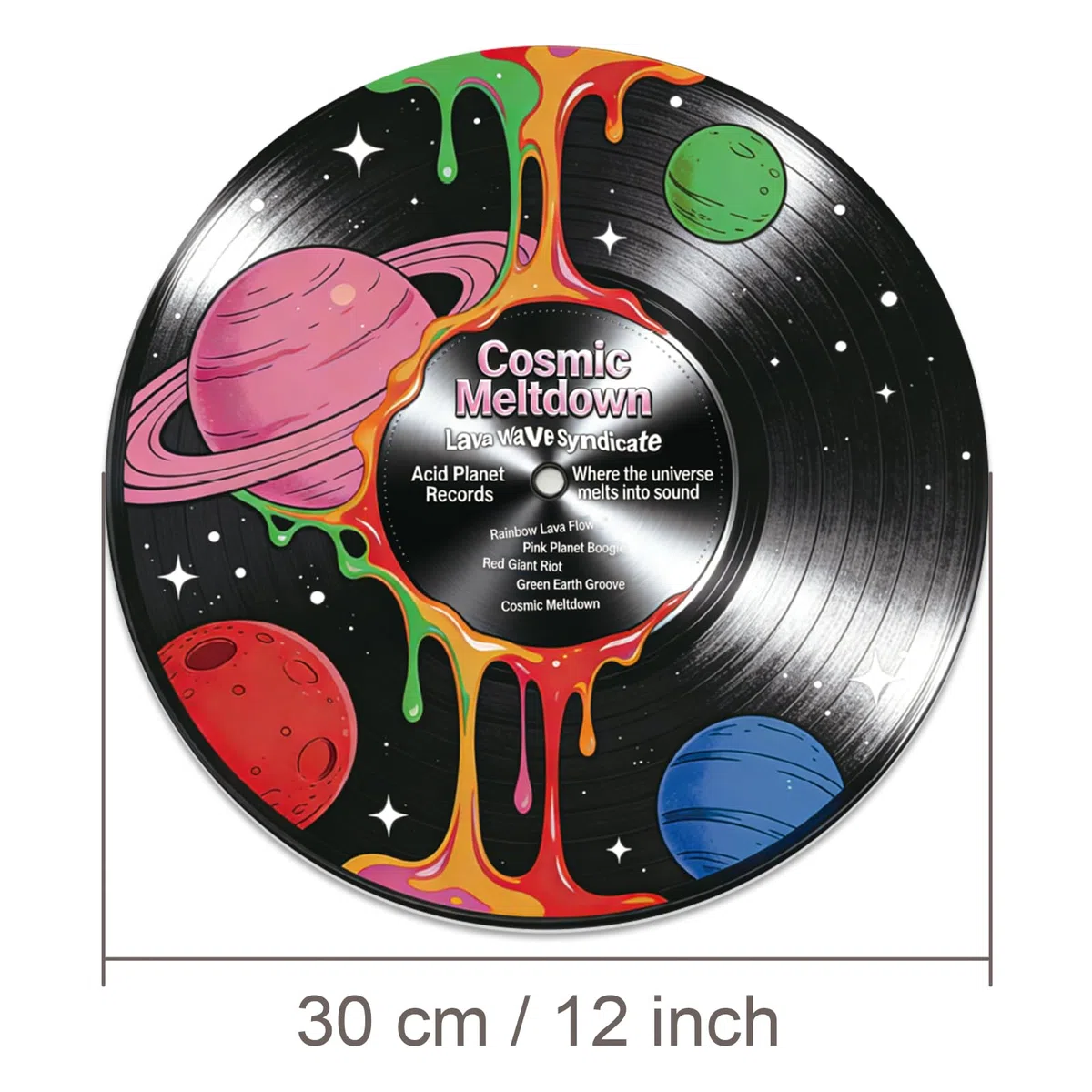 twinklemon 4 Stück Kosmische Thema-Vinyl-Wanddekoration, gefälschte Albumhüllen, Musikposter, ästhetische Wanddekoration, selbstklebende Wanddekoration, Retro-Aufkleber für Schlafzimmer und Wohnzimmer