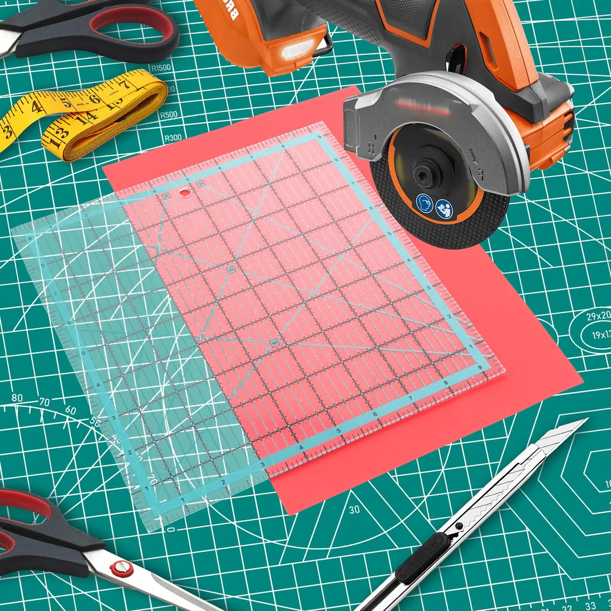 4 Stück Patchwork Lineal 12.5"/ 9.5"/ 6"/ 4.5" Quadratische Nählineal, Lineal Nähen mit Skal und Winkelanzeige, 30/45/60 Grad, Transparent Schneider Lineal für Nähen, Stoffhandwerk DIY