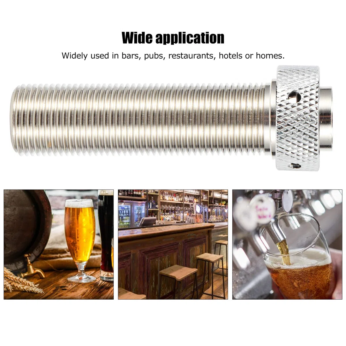 Nikou Bierhahn Langer Schaft, Bierzapfhahn Einstellbare 98.5mm G5/8in Gewinde Biernippelschaftbaugruppe für Verstellbare Bierzapfhähne für Hausbrauanlagen