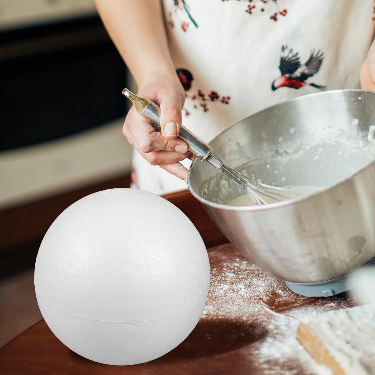 Styroporkugel 18 cm Glatt für Tortendummy DIY Handwerk, Schaumstoffball für Kuchenmodell Basteln, Weißer Styroporball für Hochzeit Party Deko, Modellierball Leicht und Vielseitig