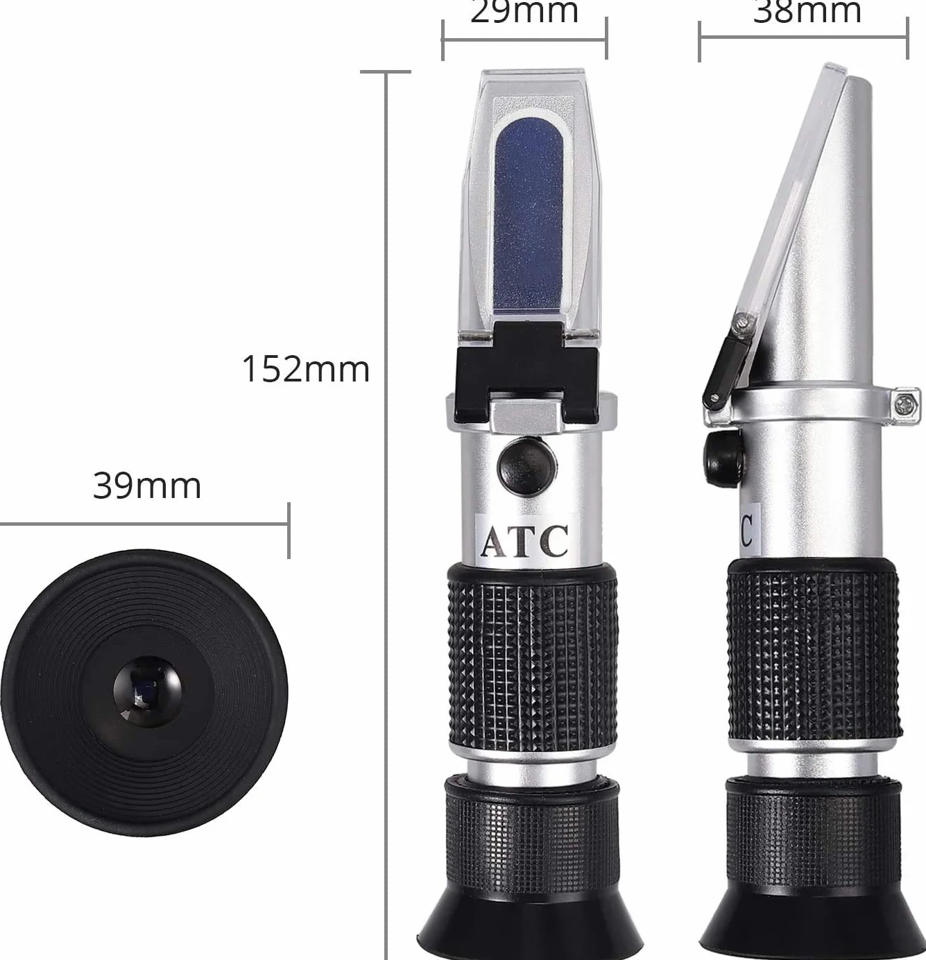 RGBS Honigrefraktometer, Brix, Baume und Wasserfeuchtigkeit 3-in-1 Honigtester mit ATC. 58-90% Brix, 38-43 Be' und 12-27% Wasserfeuchte-Messbereich für Honig, Bienenzucht