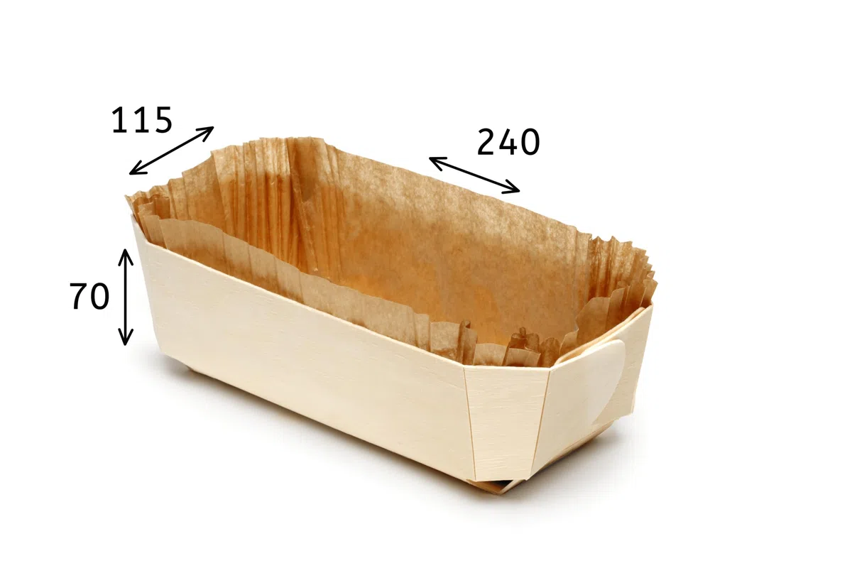 10 Stück Backform Paniwood Archiduc aus Holz – Backform aus Holz mit gefalteter Papierkassette