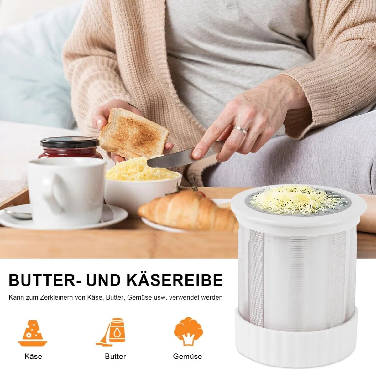 2025 Upgrade ButtermüHle, Butterreibe,Smart Cutter Innovations ButtermüHle,Butterfass Zum Butter Machen,Butter Portionierer,Butterschneider,Butterspender,Buttermaschine