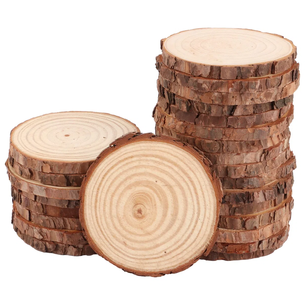 25 Stück Holzscheiben 11-12 cm Baumscheiben ohne Loch, Runde Holzscheibe, Baumscheibe Klein, Holzscheiben zum Basteln 10mm Dicke für DIY, Handwerk, Hochzeit Weihnachten Dekoration