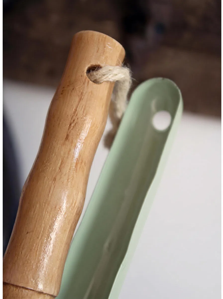 70er Jahre Retro Kehrschaufel Kehrblech mit Schaufel & Besen / 2-teiliges Kehrset mit Handfeger & Besenset im Vintage Design, Olive grün (Mint) / Grau (Gruen)