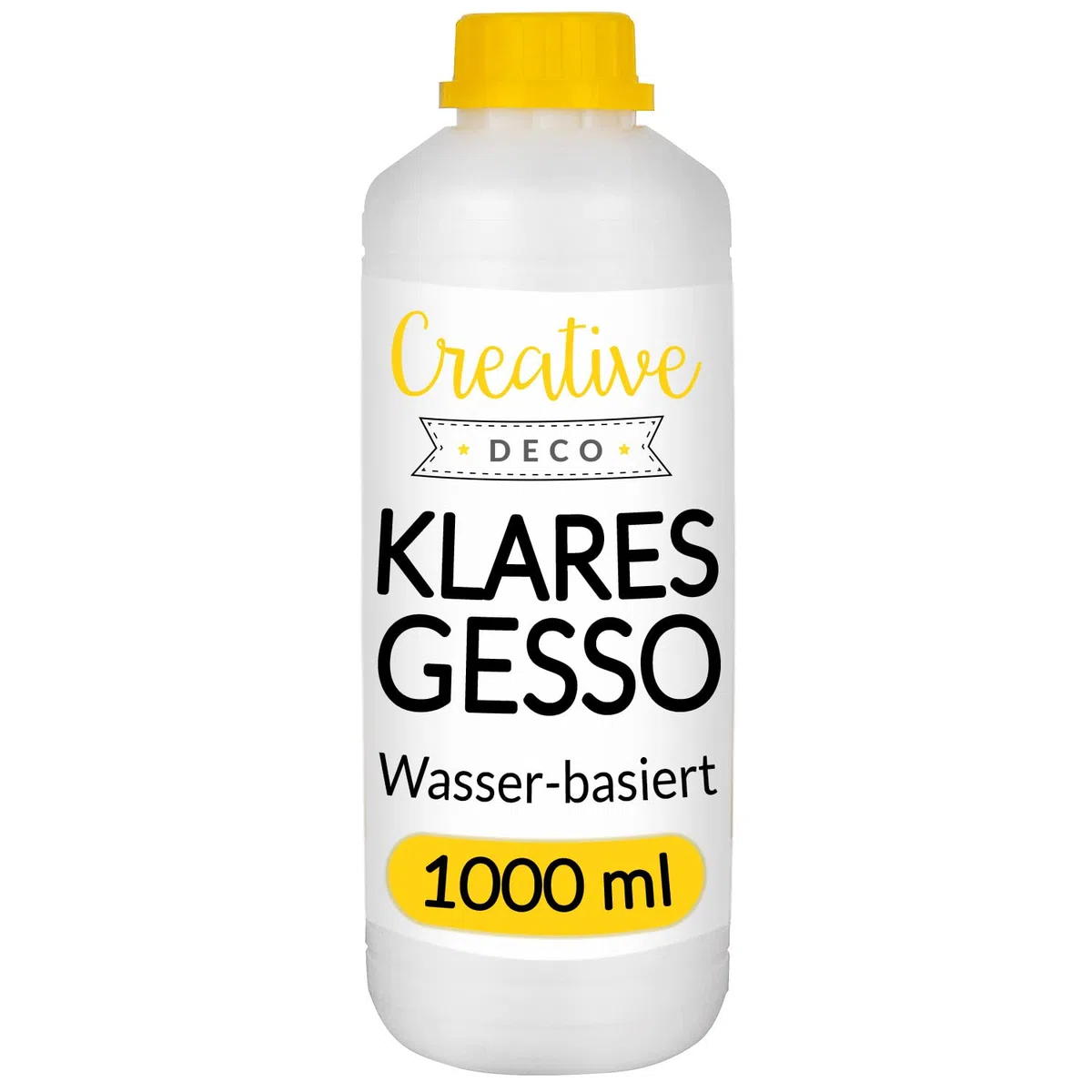 Creative Deco Professionell Klar Gesso | 1L | Farbzusätze für Acrylmalerei Grundierung für Malerei | Ideal Primer für Acryl-Farben, Öl-Farben, Pouring, Decoupage, Finnabair, Malfarbe | Grundfarbe-n