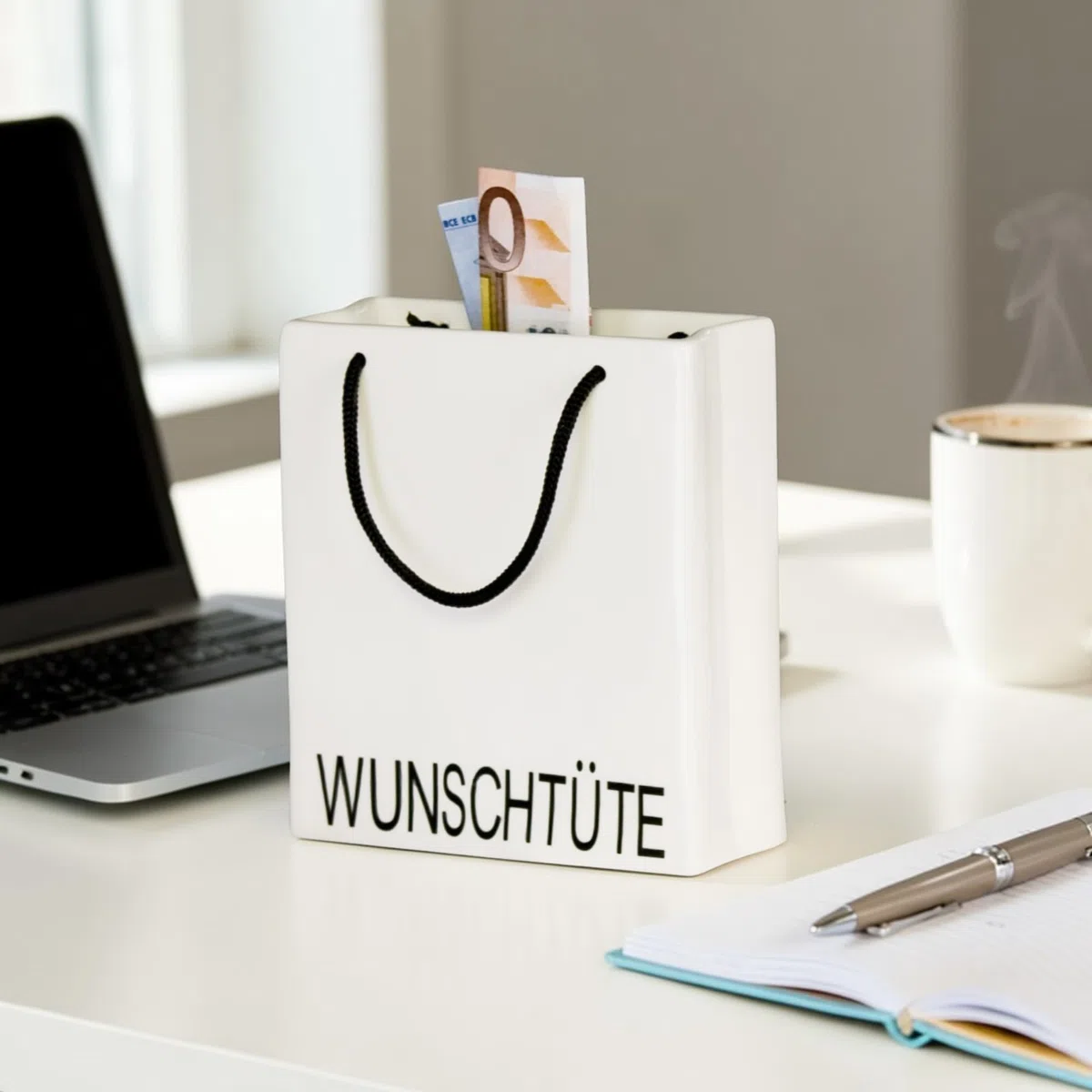 Casablanca Spardose Wunscherfüller – Sparschwein 18. Geburtstag Mädchen Trinkgeldkasse Geld sparen Spartopf Money Box – Porzellan 13 x 5 x Höhe 14 cm