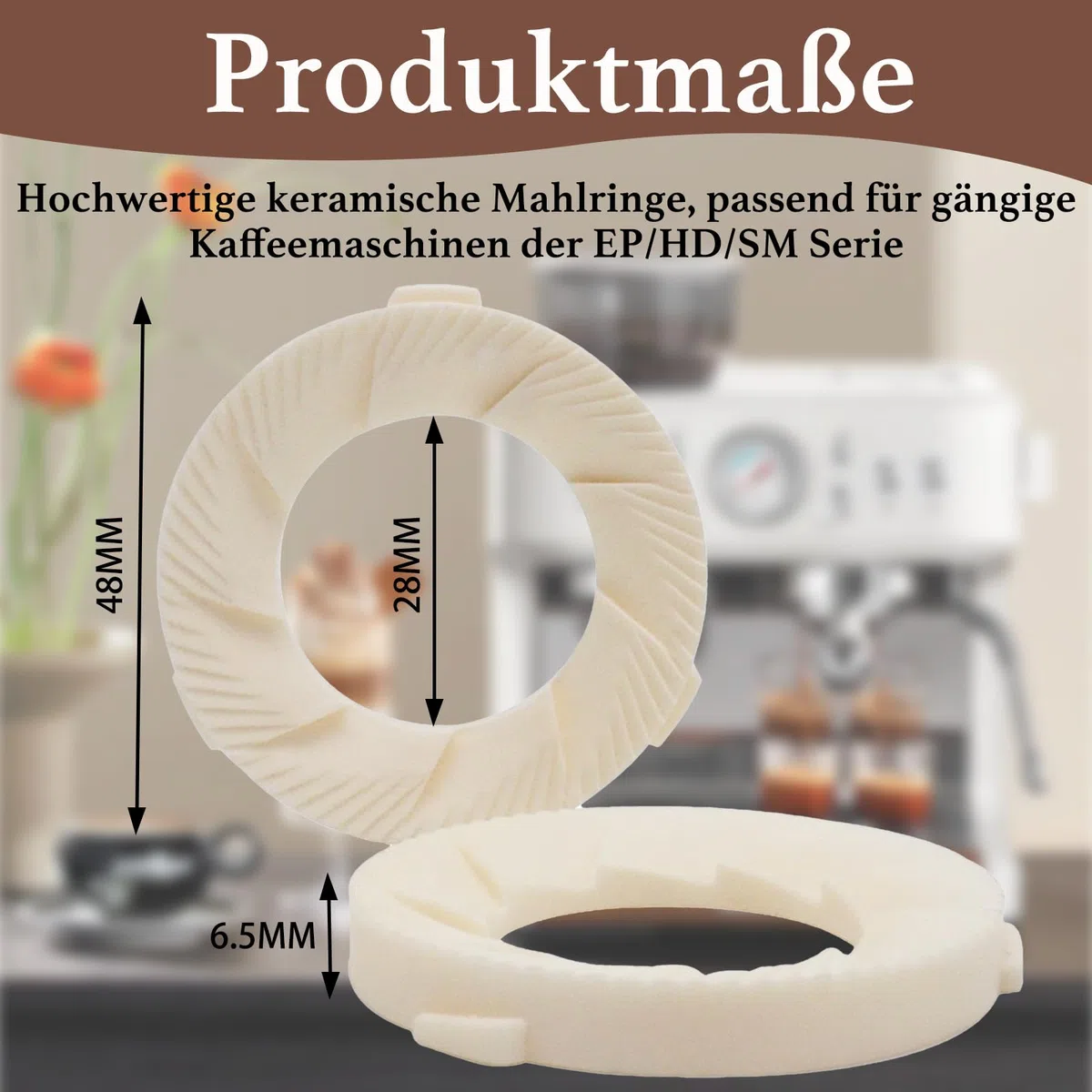 Keramik Mahlringe Mahlscheiben für Philips Saeco Gaggia Kaffeemaschine, Mahlsteine aus Keramik für Philips Kaffeemaschine, Mahlsteine Ersatzteile für Kaffeevollautomaten