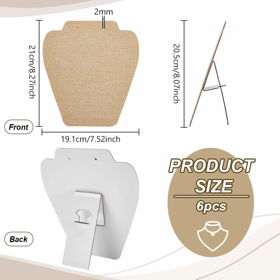 FINGERINSPIRE 6 Schmuckständer Aus Samt 20cm Hoch Hellbraun Für Ohrringe Anhänger Ketten Schaufensterpuppe Modell Halsketten Displayhalter Schmuckanhänger Aufbewahrungsregal Für Shows
