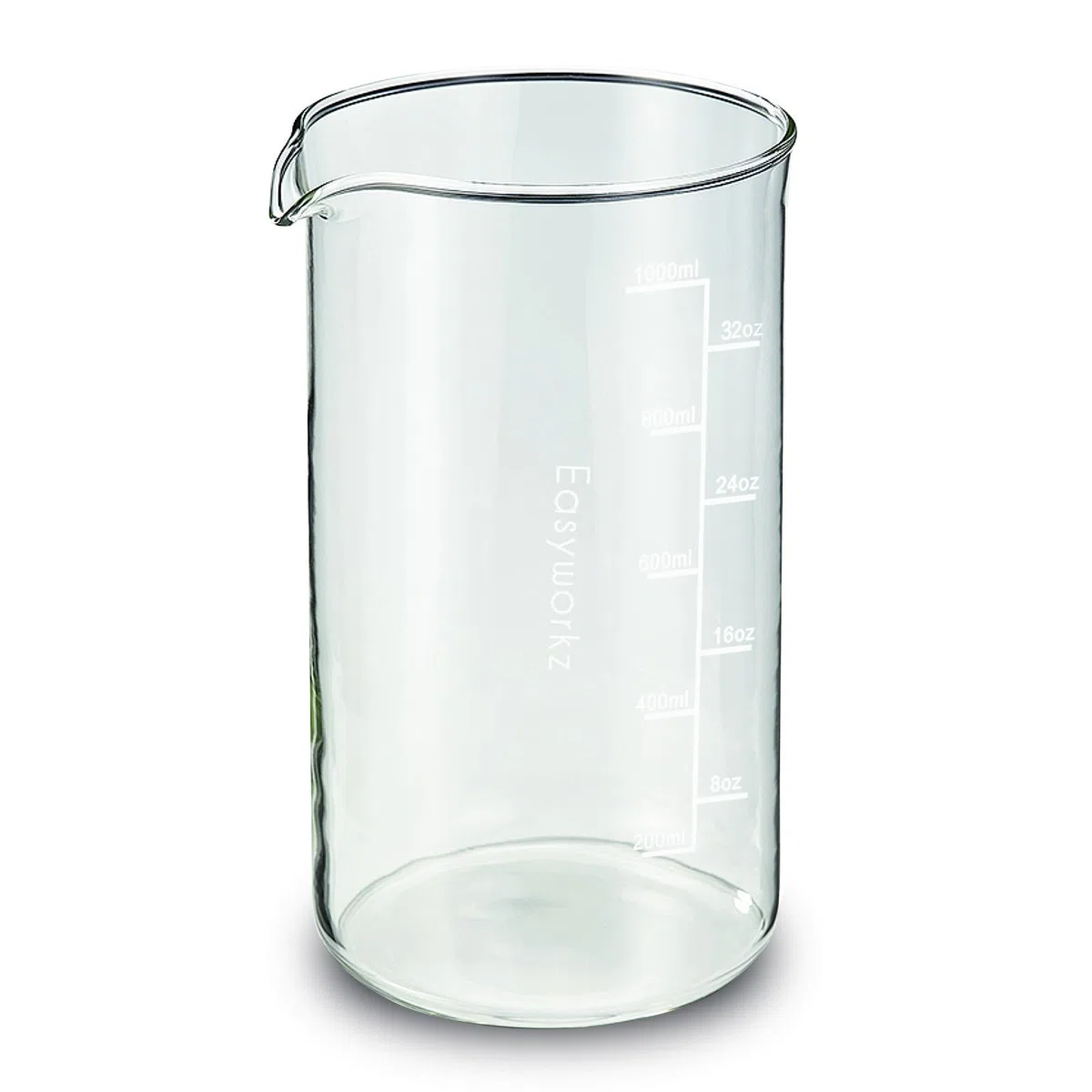 Easyworkz Ersatzbecher aus Borosilikatglas für 1000 ml French Press Kaffeemaschine