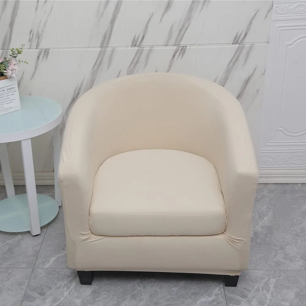 Highdi Sesselschoner Sesselüberwurf mit Elastisch Stretch Husse 2 Stück, Club Chair Schonbezug Sofabezug mit hoher Dehnung Sessel für Loungesessel Cocktailsessel (einfarbig schwarz)