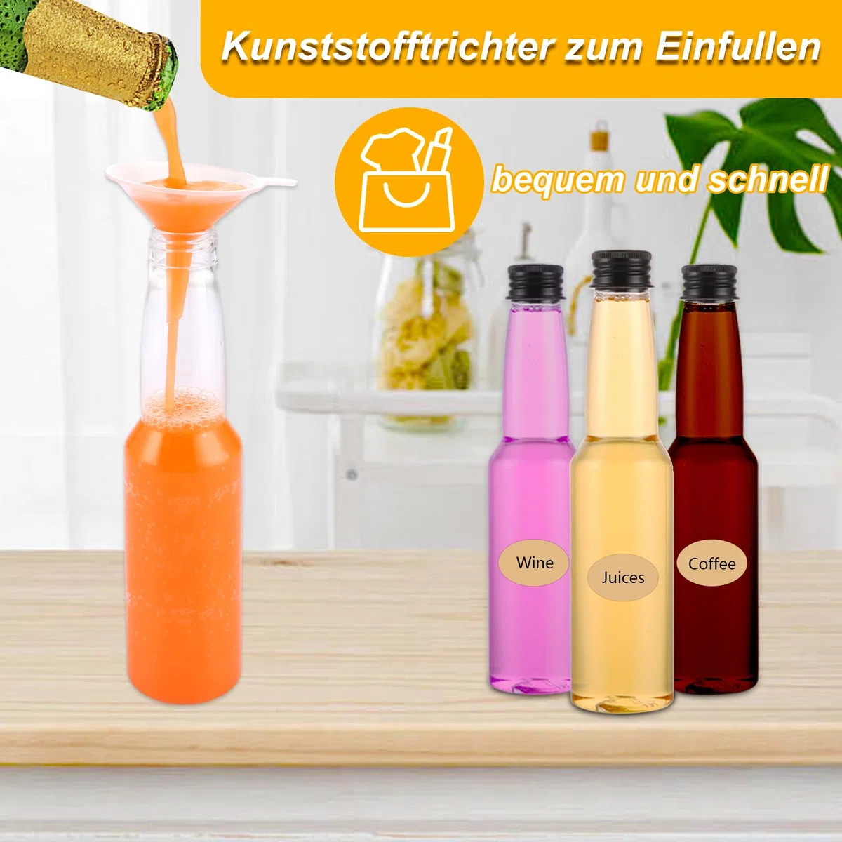 20 Stück Kleine Shot Flaschen Zum Befüllen 150ml Schraubverschluss Likörflaschen aus Kunststoff, Plastik Flaschen zum Befüllen, Schnapsflaschen Zum Befüllen für Hochzeiten, Party