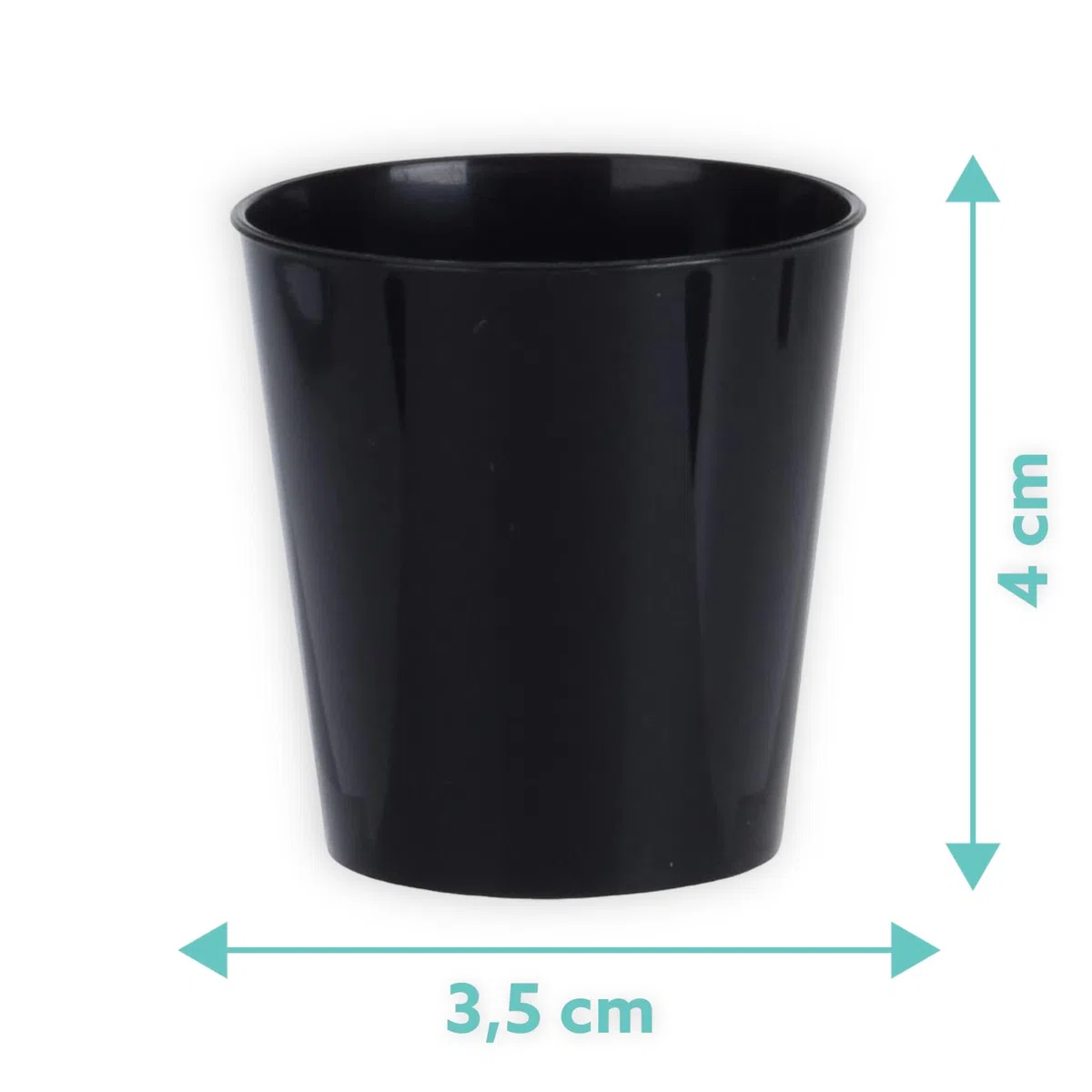MIJOMA Unzerbrechliche Schnapsgläser aus Kunststoff, Robuste Shotgläser. Jello Shots, Desserts, Party, Hochzeit, Geburtstag. Geschirrspülergeeignet, Wiederverwendbar. 29ml (Schwarz, 160 Stück)