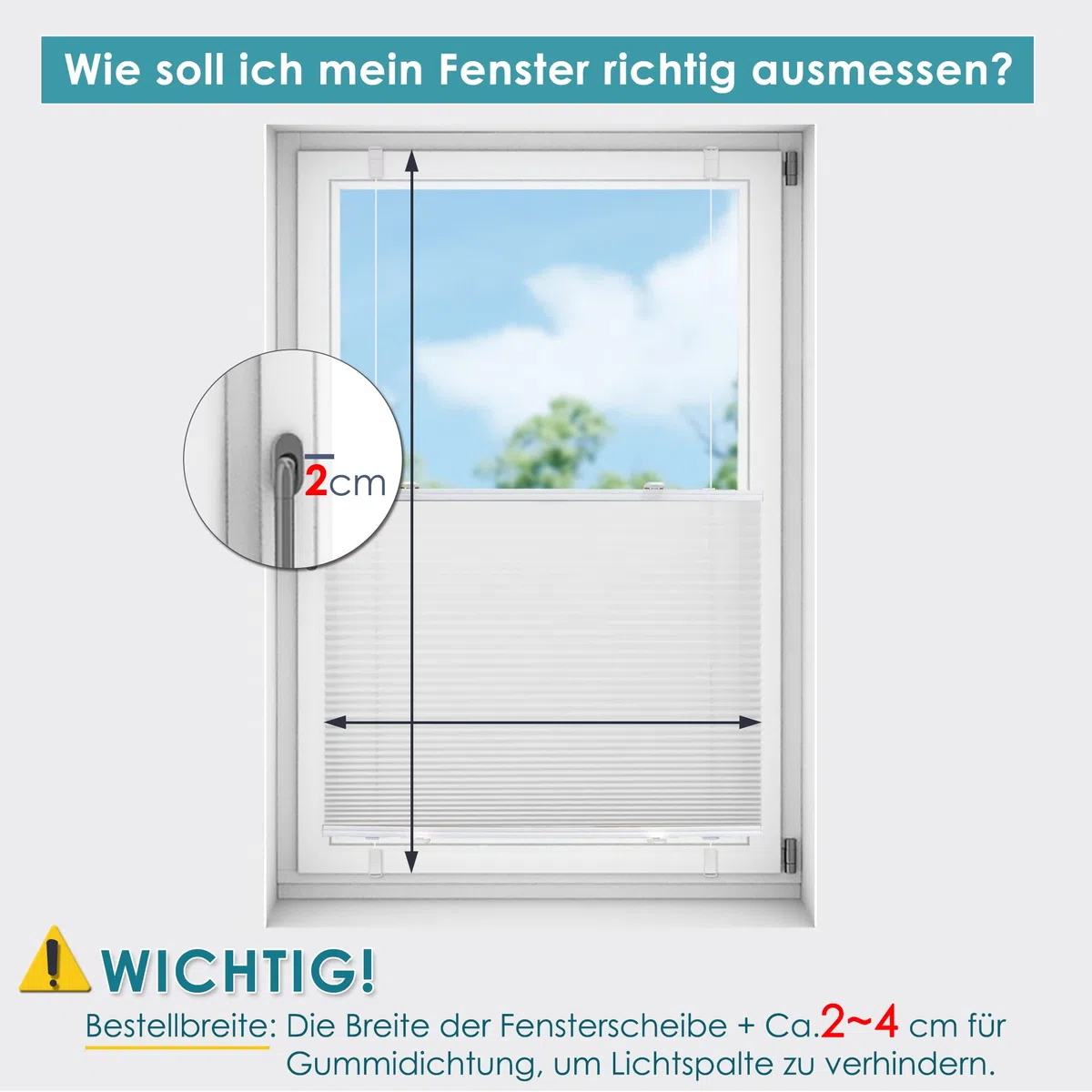 bobodeco Plissee ohne Bohren Plissees Klemmfix - Weiß 80 x 130 cm (BxH) - Easyfix Plisseerollo Jalousie Faltrollo Blickdicht - Sichtschutz - Sonnenschutz Fertifplissee - Rollos für Fenster und Tür