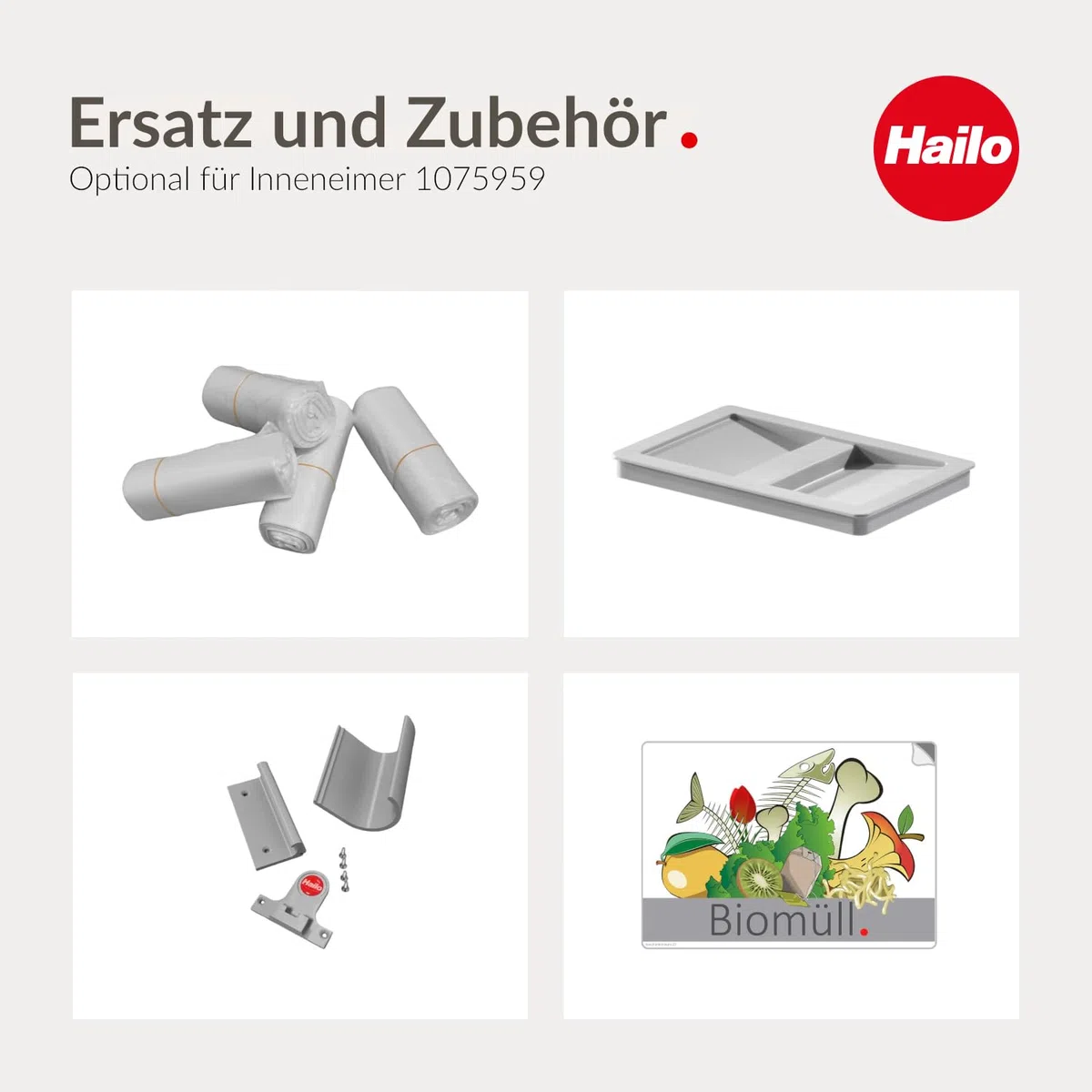 Hailo Inneneimer 8 Liter signalgrau - 1075959