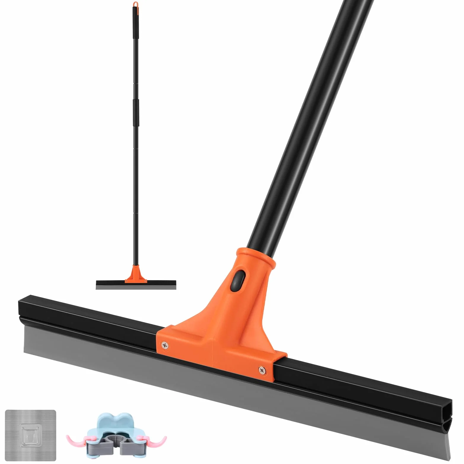 wlich Abzieher Boden, 43cm Breite Wasserschieber Bodenabzieher mit Langem Stiel 154cm Heavy Duty Wasserabzieher Boden Fensterabzieher für Bad Garage Fenster Fliesen Glas Marmor