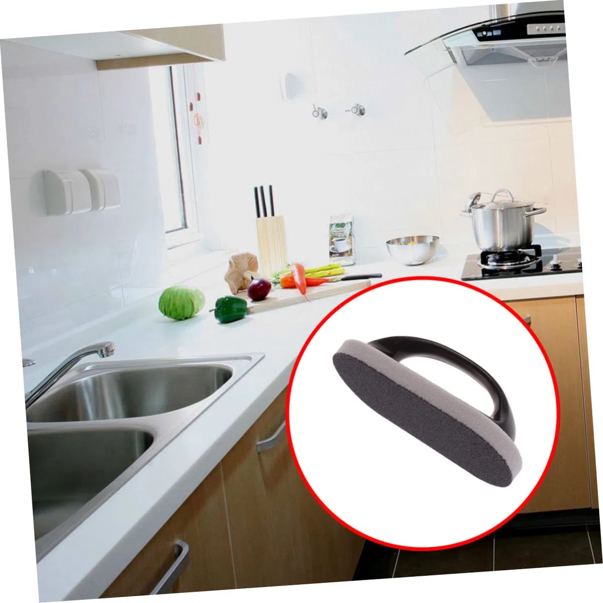 Mobestech 6stücke Emery Schwamm Bürste Mit Handgriff Effektive Reinigungsschwämme Für Töpfe Pfannen Badewanne Spüle Langlebige Und Schonende Scheuerpads Zufälligen Farben