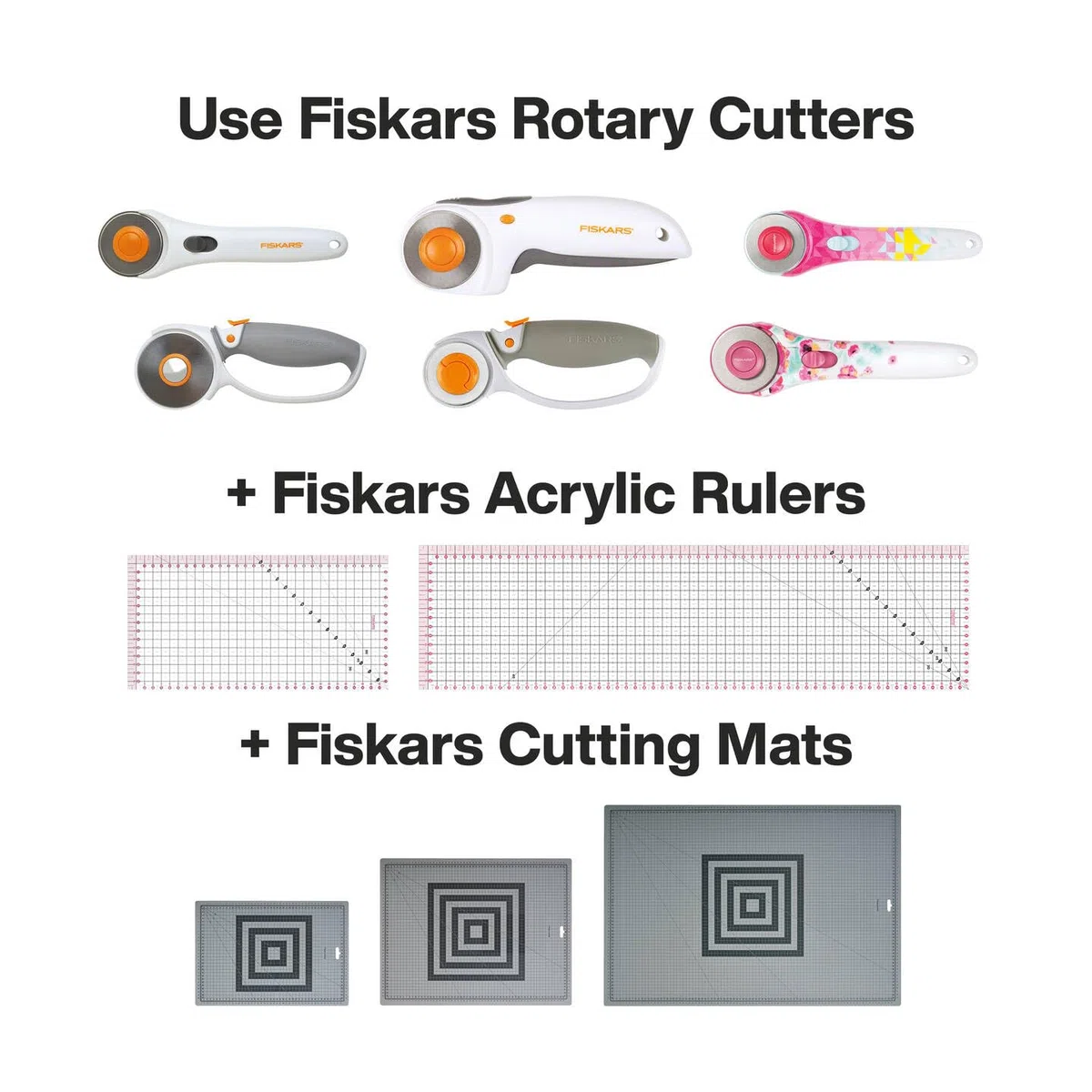 Fiskars Titan-Rollschneider, Rollmesser mit Schlaufengriff, Rechts- und Linkshändig, Klingen-Durchmesser: 45 mm, Orange/Weiß/Grau, 1066047