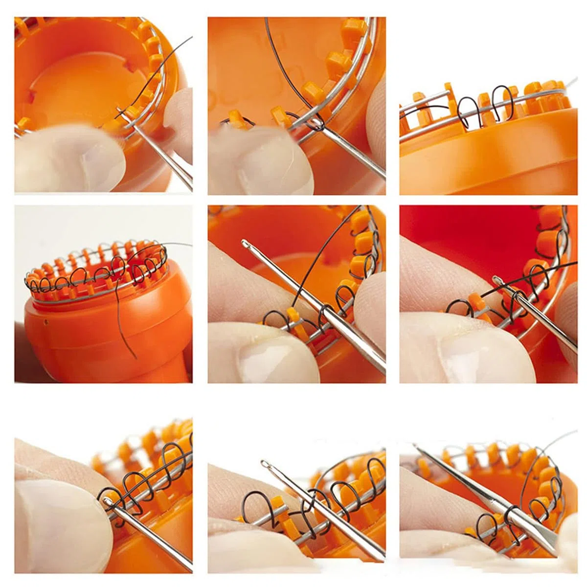 Namvo 1 STüCKE Draht H?keln Webstuhl Orange Draht Mesh Crinkle Auto Release Für Stricken