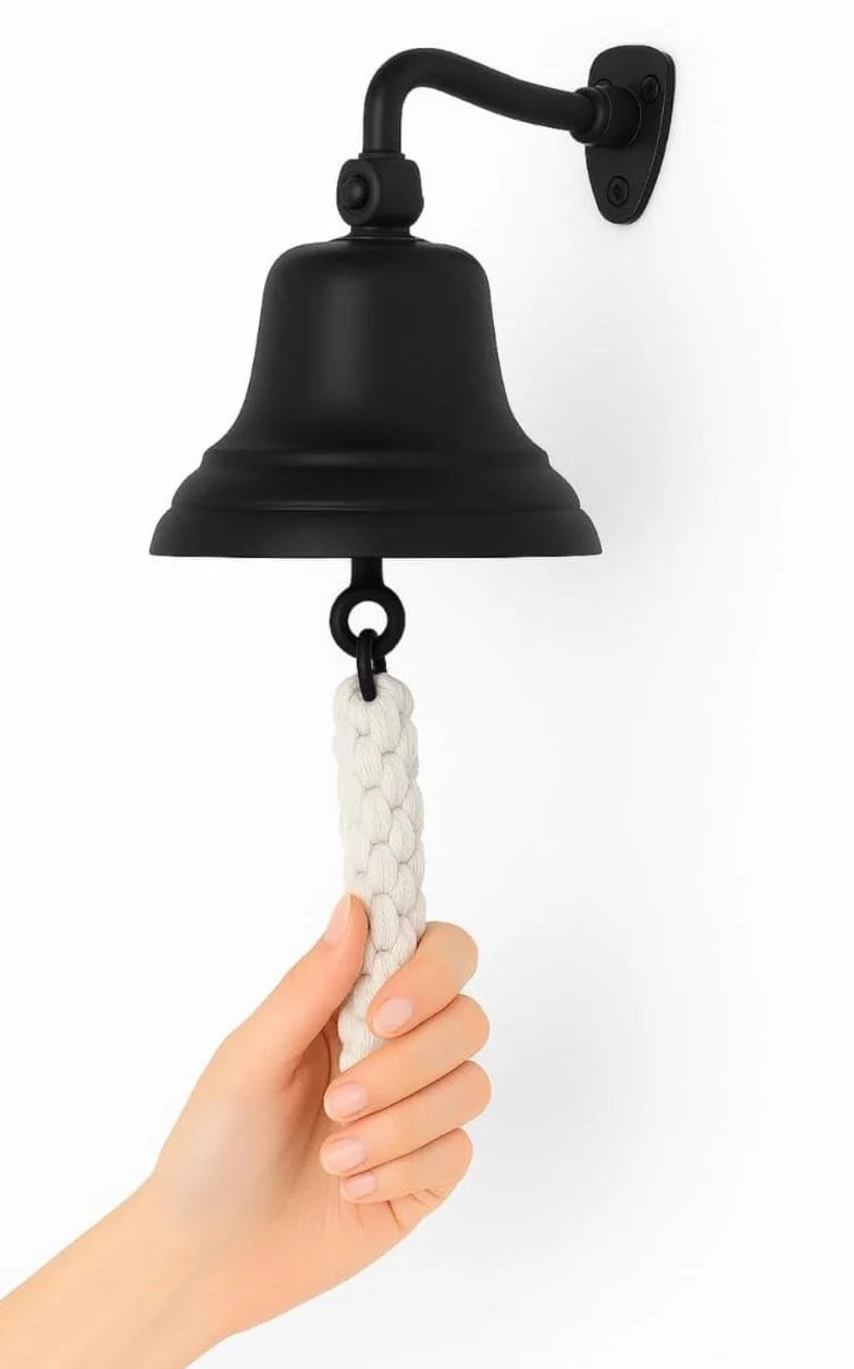 Assorted Collections Barzubehör für Zuhause, Kneipen-Handglocke – Wandmontierte Barglocke, nautische Dekorationen – Schwarze Glocke mit lautem Klang, ideal für Weihnachten, Empfänge, Kneipen 4"