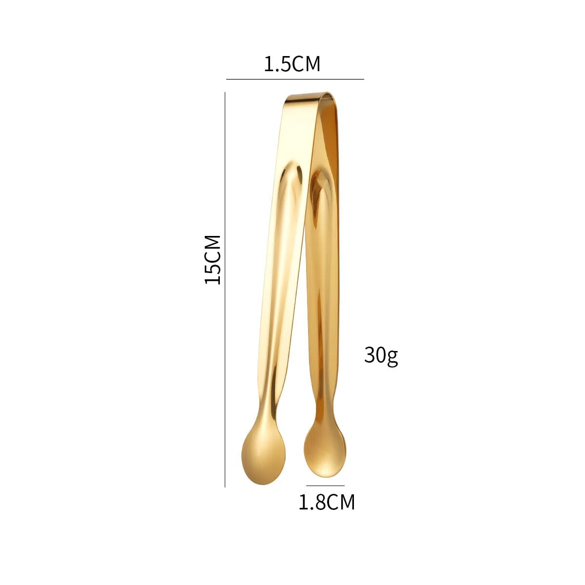 12er Set Eiszange Zuckerzange Edelstahl Zuckerzange Candybar Eiswürfelzange Klein Servierzange für Zuckerwürfel, Eiswürfel, Salat, Party Kaffee Bar Küche (Gold, 15cm)