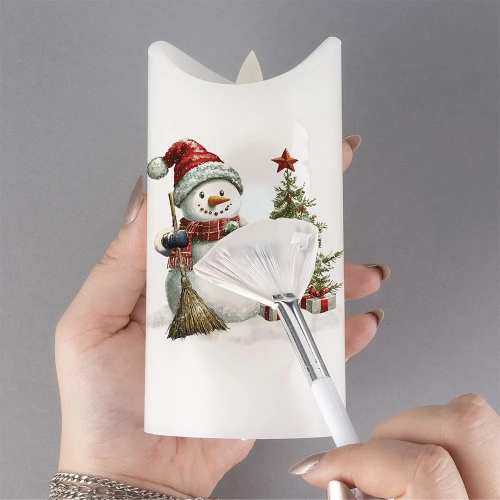 Ideen mit Herz Aqua-Transfers Deluxe | Wasserschiebefolie Kerzen | Kerzentattoo | Abziehbild | Nassschiebefolie | verschiedene Motive | 10cm x 30cm | 10 Bogen (Winterzeit & Wünsche)
