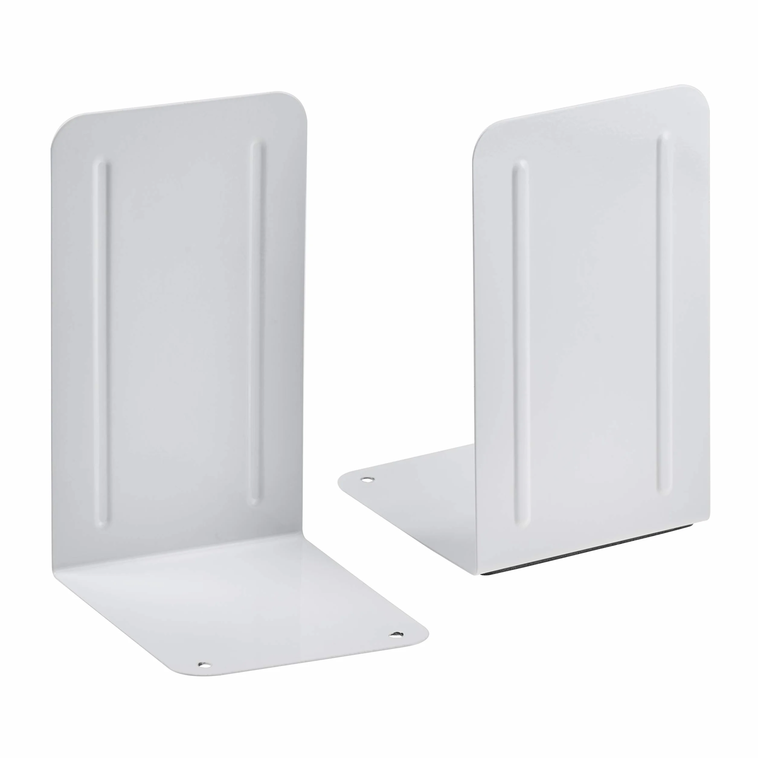 Acrimet Premium Buchstützen aus Metall rutschfest Schwerlast 17.5 x 10 x 11.7 cm (Weiß) (1 Paar)