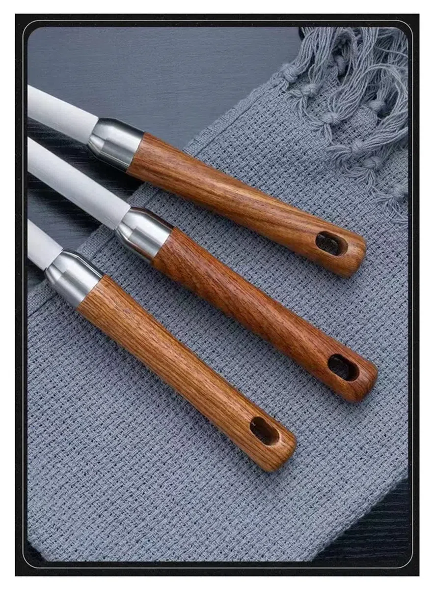 Schlitzlöffel Abseihlöffel Schaumkelle Schöpflöffel, 42,5 cm 304 Edelstahl Schaumlöffel Löffel Sieb Kochnetz Schöpfkelle Siebkelle mit Lang Rosenholz Griff für Küche, Kochen, Abtropfen, Braten