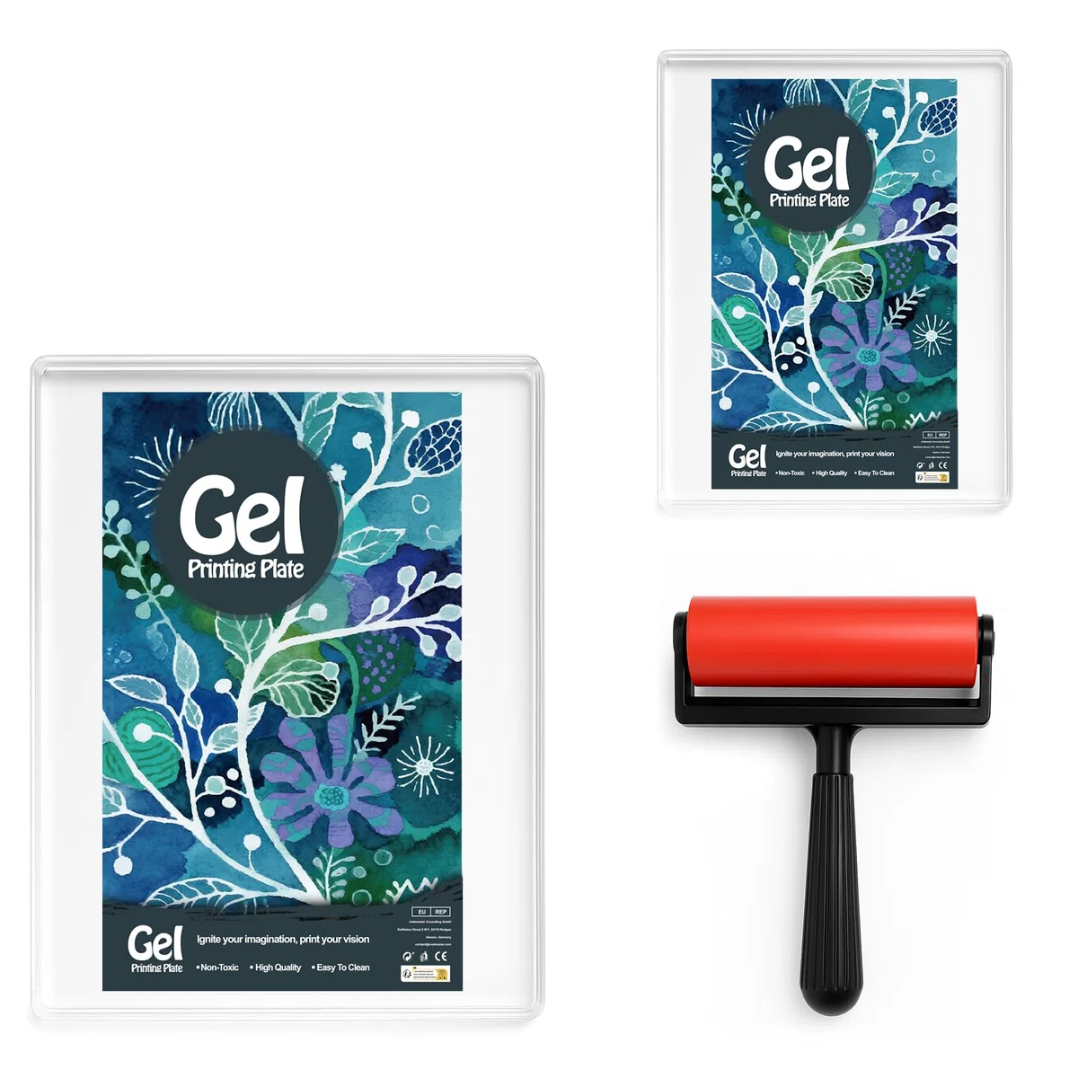 5*7 und 8*10 Zoll Gel-Druckplatte, wasserdichte und waschbare Gelplatten zum Drucken mit Presse Gummi,, geeignet für die Herstellung von Karten, Kunst und Handwerk, Tagebuch, Heimdekoration
