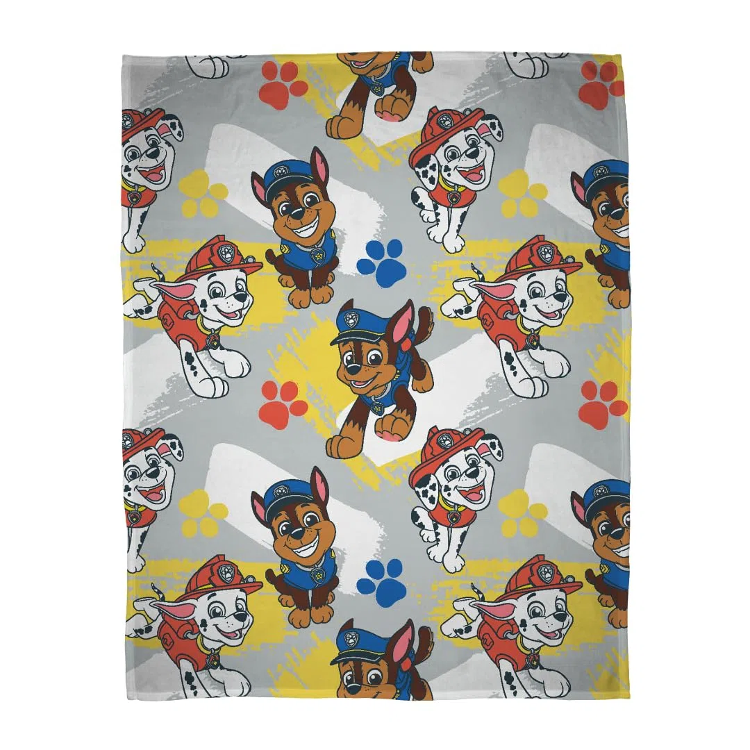 Offiziell lizenzierte Paw Patrol Fleecedecke von Character World | Superweicher, Warmer Überwurf im Kleckse-Design mit Marshall und Skye