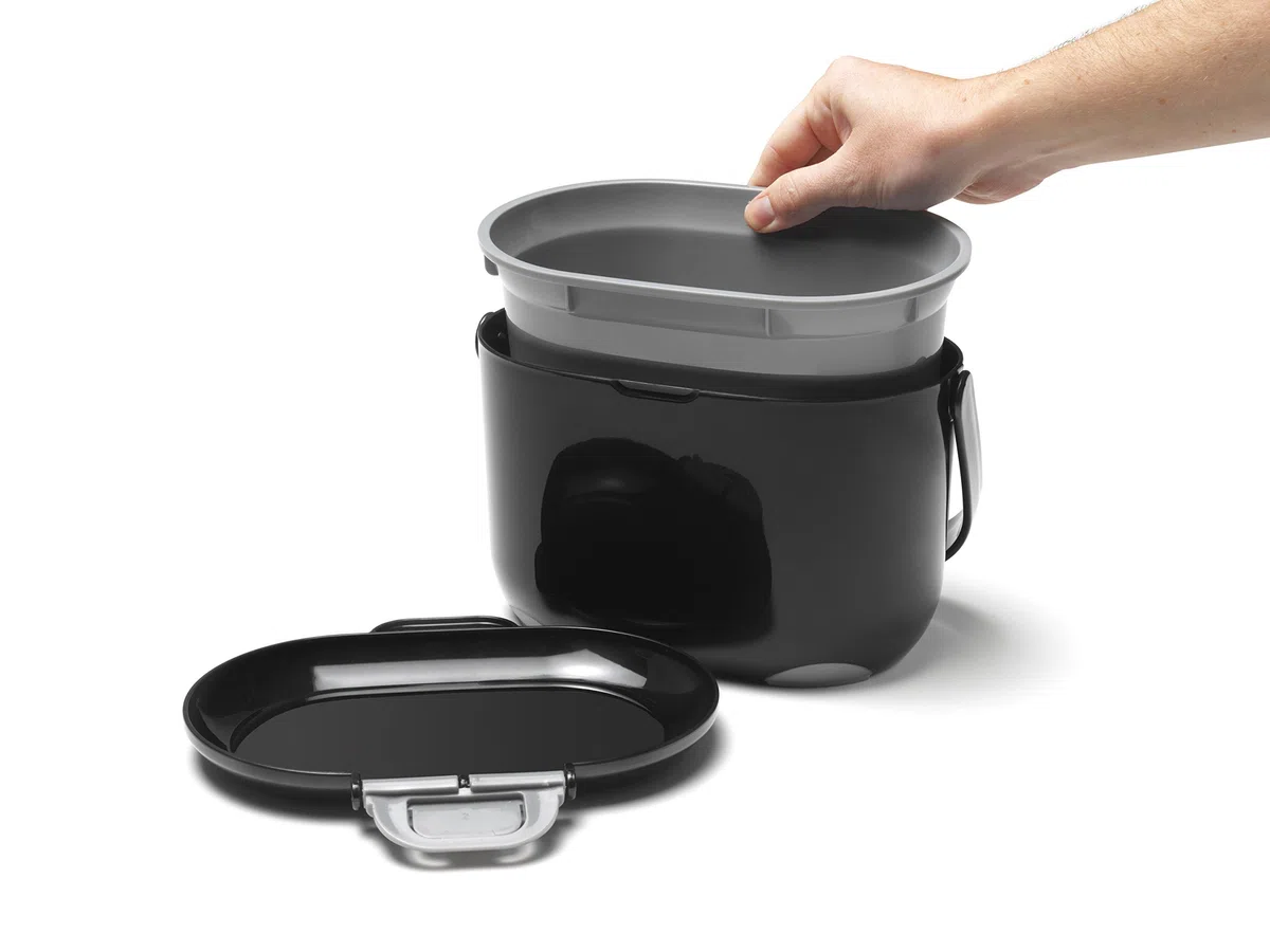 Addis Komposteimer für die Küche, 2,5 l, schwarz / grau, 2.5L