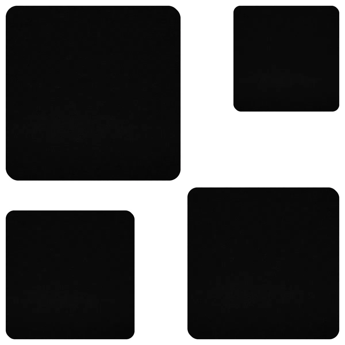 Schwarzes Filz Quadrat mit gerundeten Ecken - Deko Basteln 3-60 cm, Pack mit:100 Stück, Höhe x Breite:3x3cm