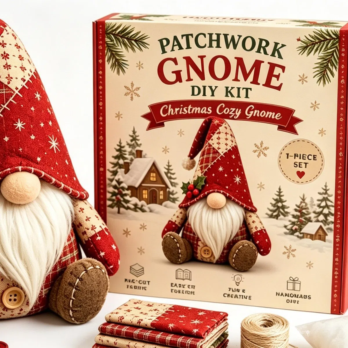 Generisch Wichtel-DIY-Stoffset, Stofftier-Näh-, handgefertigtes Wohndekor-Geschenk für Bastelliebhaber, Jugendliche und Erwachsene