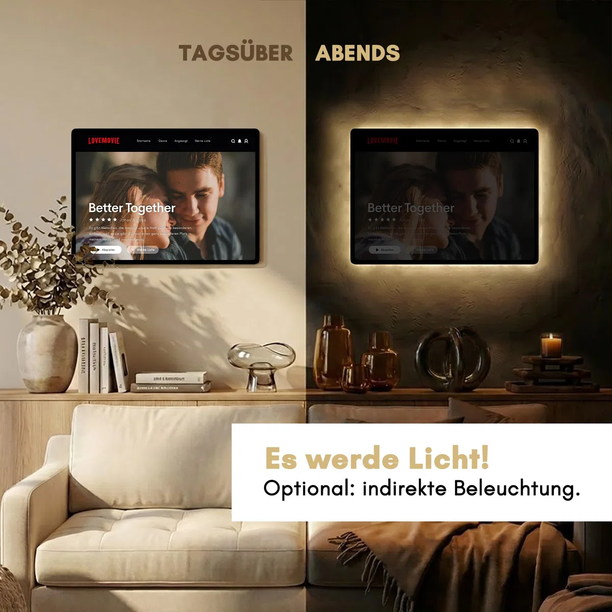 Elbeffekt Lovestory Geschenk Holzbild - Foto Geschenk - personalisierbar zum Hinstellen/Aufhängen opt. beleuchtet personalisierte geschenke, männer geschenke, Love - personalisierte Geschenkidee