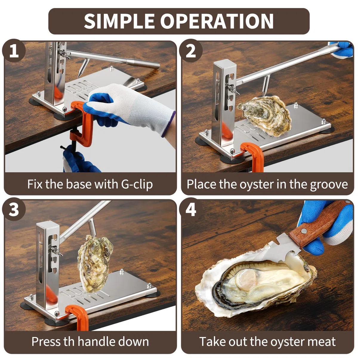 Austernmesser,Oyster Shucker, Edelstahl Oyster Opener Tool Set, Profi Austernöffner Set Mit Austernmesser Und Handschuh Meeresfrüchte Werkzeug, Für Restaurant Und Häuser, Meeresfrüchte Werkzeuge
