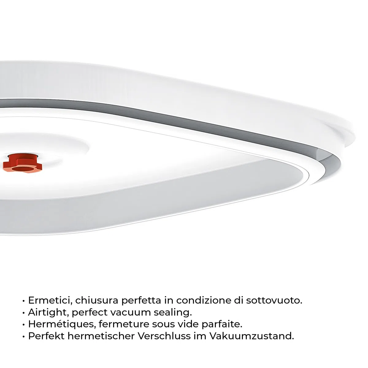 Guzzini - Kitchen Active Design, SAVE IT Vakuumbehälter Flach (M) - Weiß, 16,3x16,3xh8 cm | 975 cc - 11850111