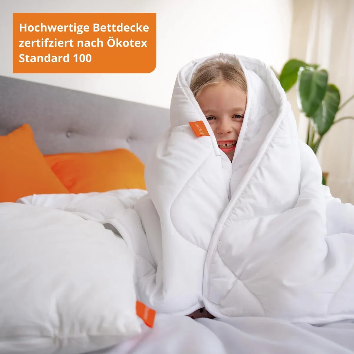 sleepling Kinderdecke 100x135 cm, Ganzjahresdecke für Kinder, Bettdecke Medium, Babydecke, 100% Mikrofaser, Decke Made in EU, Ökotex 100, waschbar 60 Grad