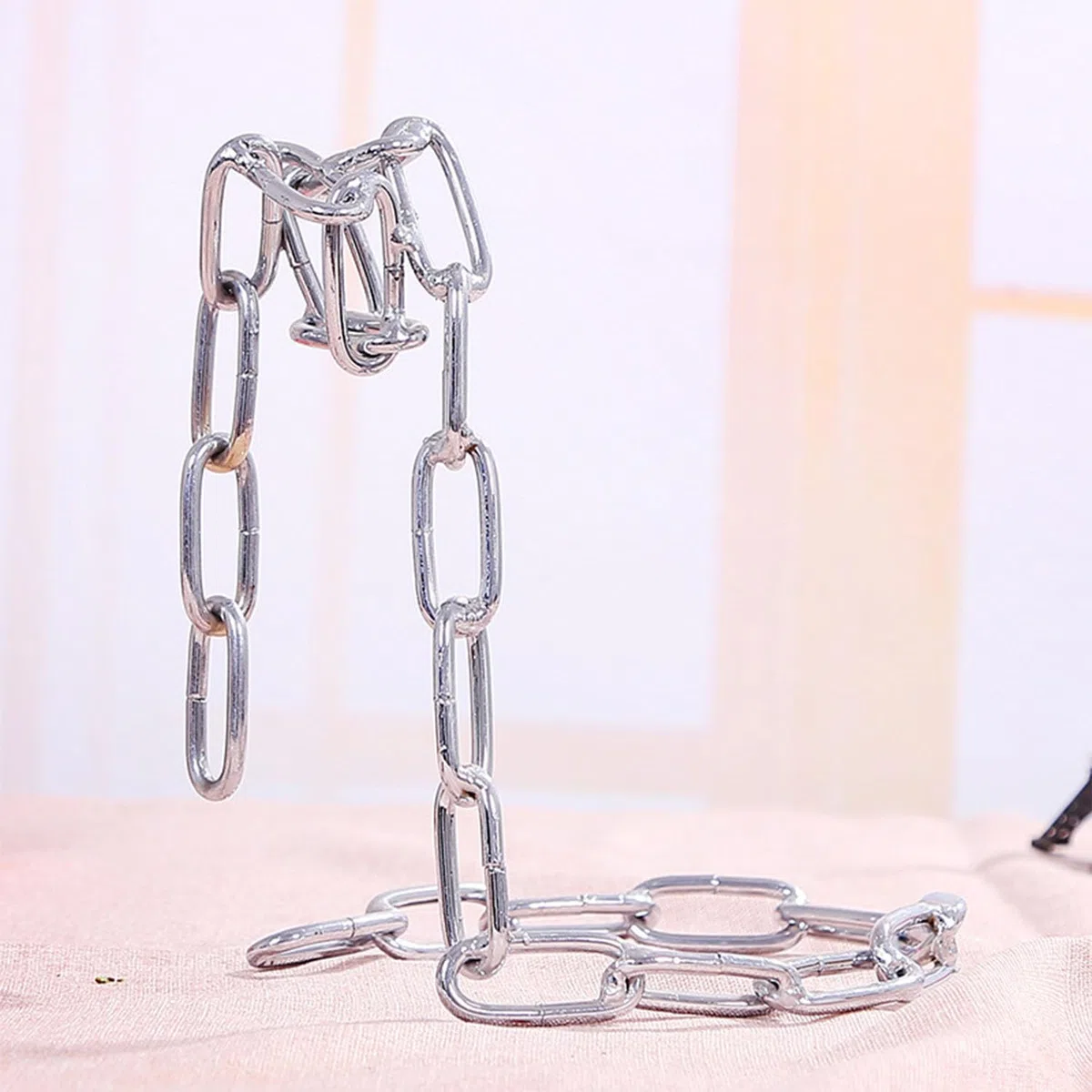 Kettenweinregal, Floating Wine Rack, Hängender Kette Weinhalter, Magischer Weinflaschenhalter, Schwebendes Weinregal Edelstahl, Geeignet für Esstisch, Küche, Bar, Weinkeller (Silber)