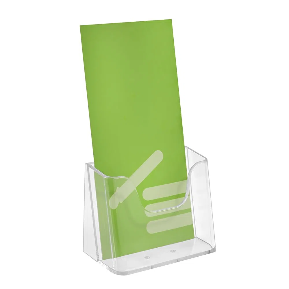 Zeigis 10er Set Tischprospektständer DIN Lang (99 x 210 mm) Prospekthalter Flyerhalter Transparenter Prospektständer für Flyer & Broschüren
