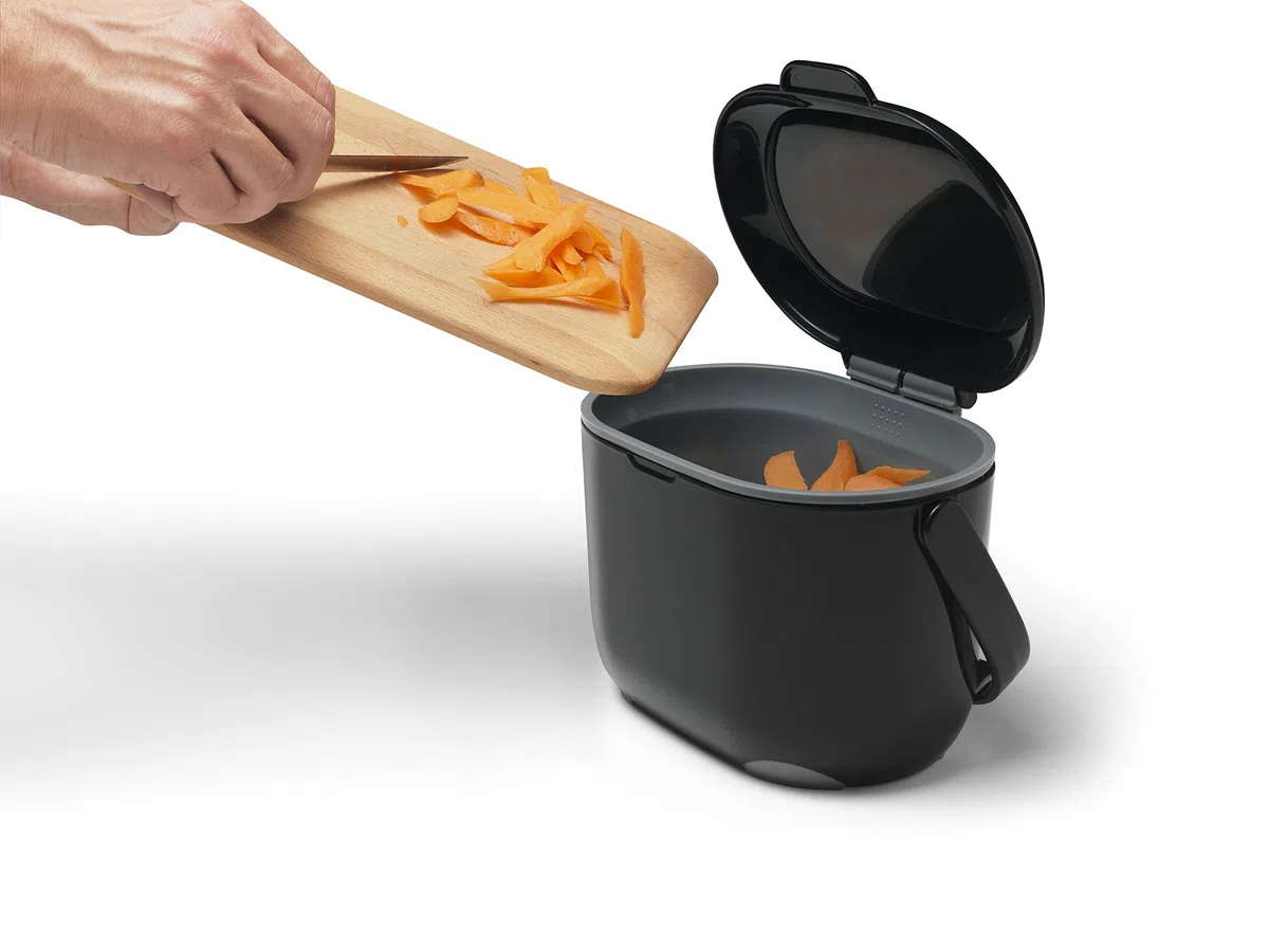 Addis Komposteimer für die Küche, 2,5 l, schwarz / grau, 2.5L
